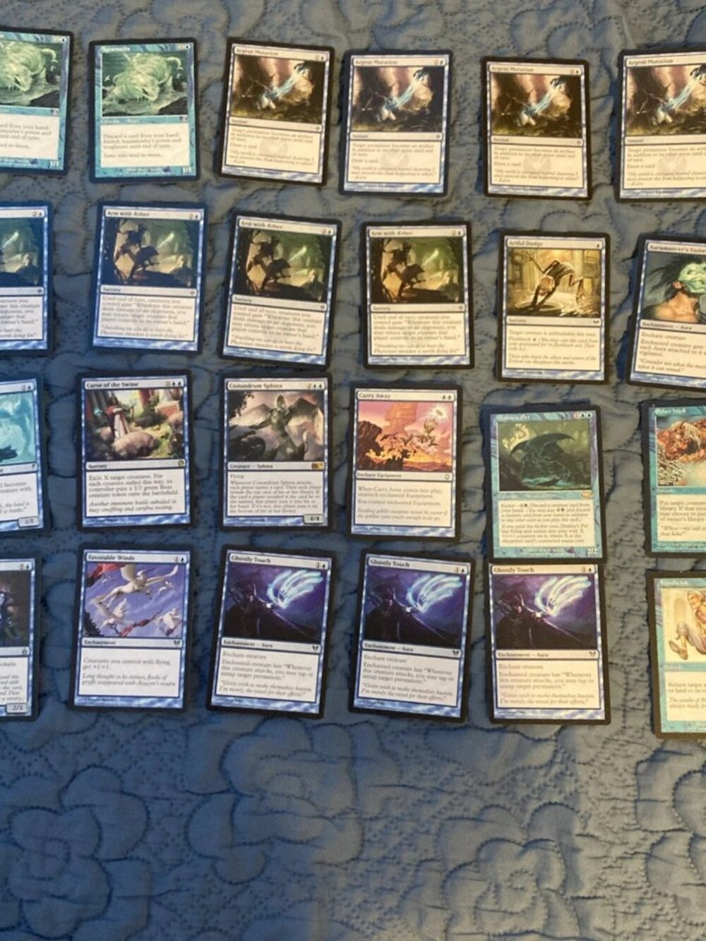 Lot Of 78 Blue Common, Uncommon And Rare Magic The Gathering Cards